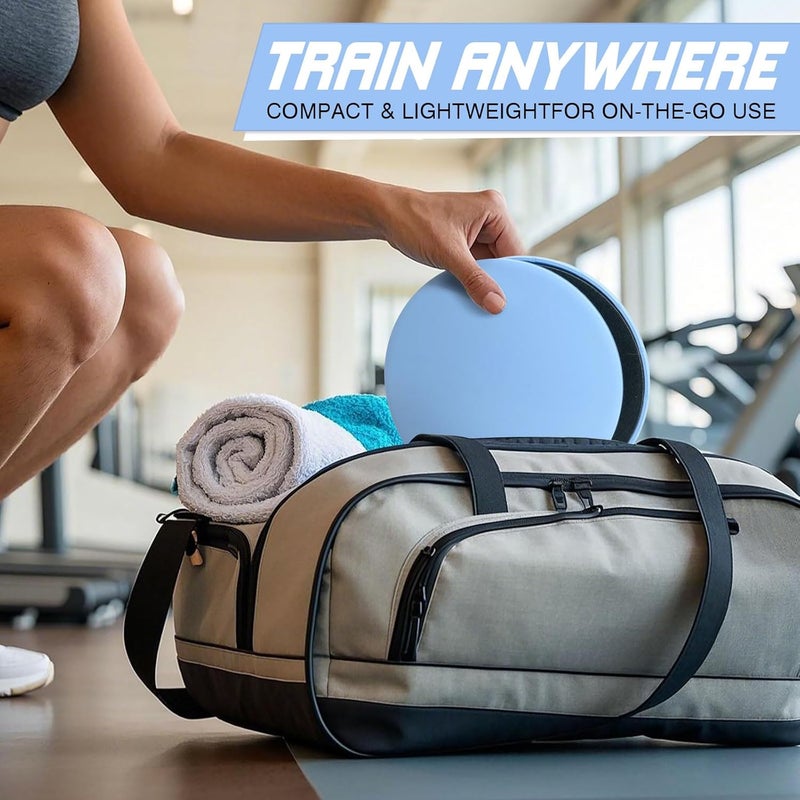 Krightlink Exercise Core Sliders Core Sliding Discs, Dual Sided Workout Sliders for Full Body Workout on Carpet or Hardwood Floor, Training Abdominal Core Strength (Blue - 1 Pair) - Image 5